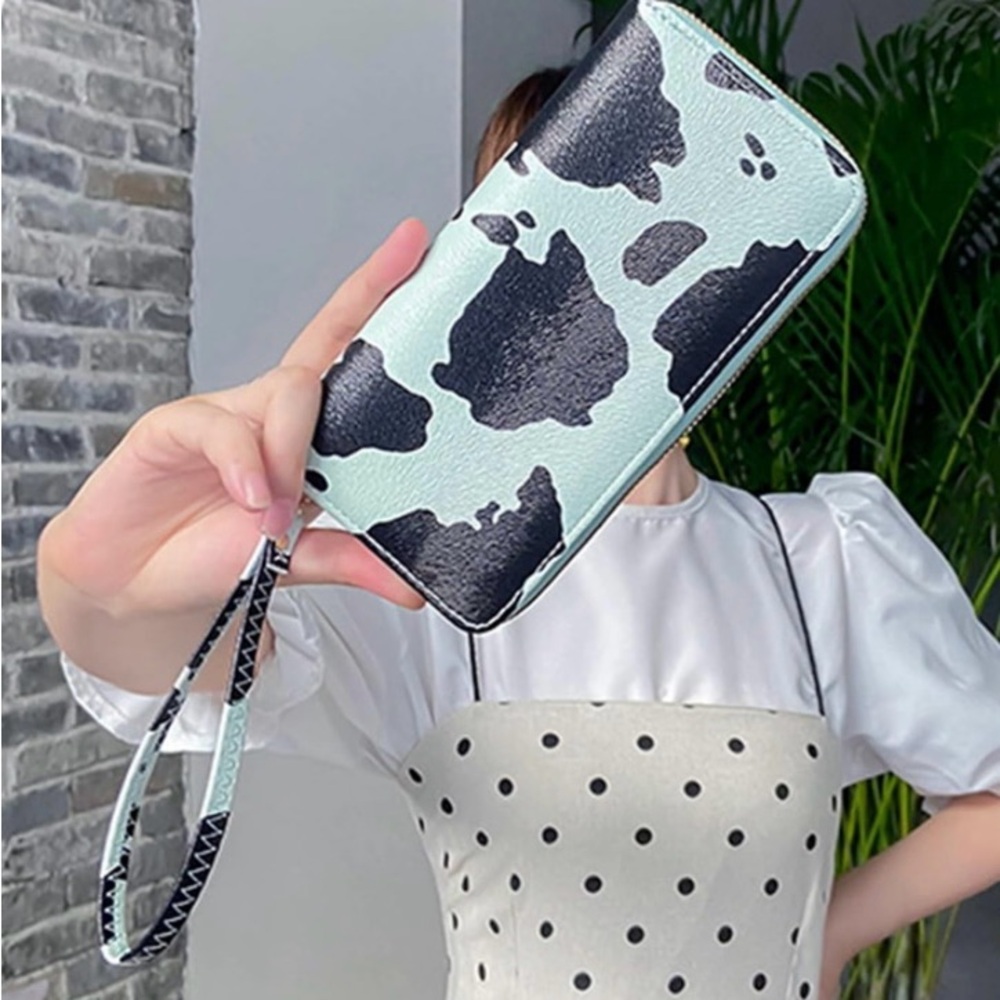 LAST CHANCE: NWT Mint Green Cow Print Wallet